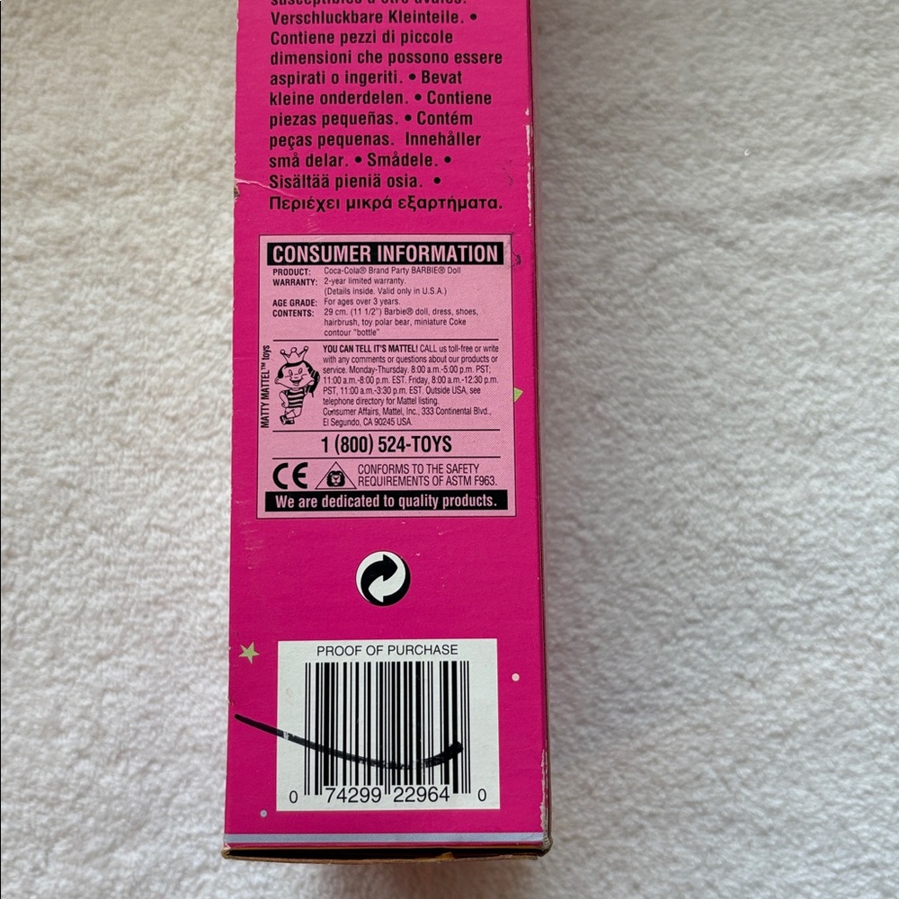 1998 Coca Cola Party Barbie: Special Edition Mattel with Polar Bear Collector - Picture 3 of 5
